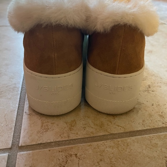 Tan Suede Fur Platform Sneakers, size 7.5 - Picture 4 of 6